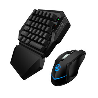 GameSir盖世小鸡Z2王座单手机械键盘+无线鼠标套装，和平精英刺激战场安卓IOS电脑吃鸡神器 青轴 升级版