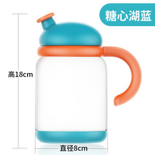 建厦 卡通玻璃油壶油瓶自动开合调味料瓶厨房用品500ML 浅蓝