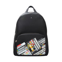 MONTBLANC 万宝龙黑色牛皮磁带图案双肩包 123732