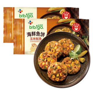 PLUS会员：bibigo 必品阁 玉米鱿鱼海鲜鱼饼 240g*2袋