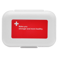 四万公里40000KM 药盒便携式迷你小药盒 药品收纳盒分装盒密封分药盒子 SW5001 红色