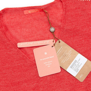SOL ALPACA 女士秘鲁原产小羊驼毛竹纤维超薄休闲套头针织衫 14488-C005 红色 S