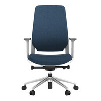 中伟（ZHONGWEI）电脑椅人体工学洽谈椅现代简约经理椅办公转椅中班椅-深蓝色