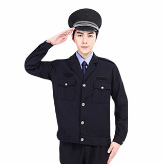 劳保佳 保安工作服 作训服 藏青保安服 工装 特勤服 物业安保执勤制服 春秋保安套装 藏青西服款 190 可定制