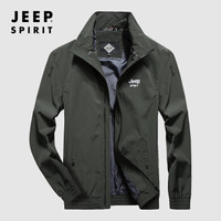 Jeep 吉普 夹克男2019年秋冬新品休闲立领男士上衣男装外套男WGQ7918 军绿色 L