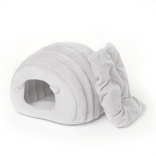 pidan宠物窝 绵羊款 灰色 棉质半封闭式水晶绒宠物睡袋 深度睡眠 犬猫通用 高品质宠物用品