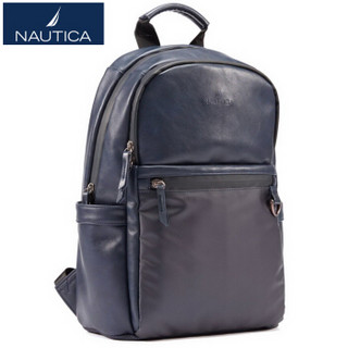 诺帝卡（NAUTICA）双肩包男女士潮16英寸电脑包大容量笔记本包休闲时尚出差旅行书包商务背包 10400113 蓝