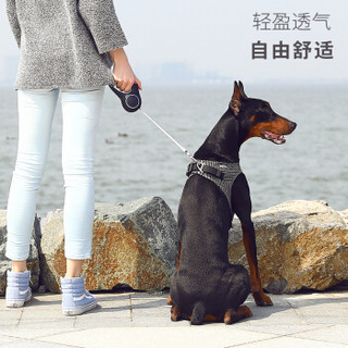 小佩PETKIT第三代轻量化狗胸背带宠物胸背项圈狗绳狗链小中大型犬 灰色 M-(胸围52~58cm)