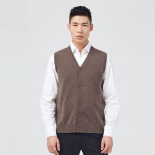 商品雪莲(snow lotus)纯羊绒v领单排扣开衫背心 男 989051 j547 125