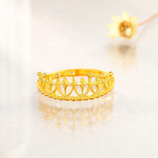 潮宏基 CHJ JEWELLERY 花冠 足金黄金戒指女款 计价 SRG30001121 约2.25g