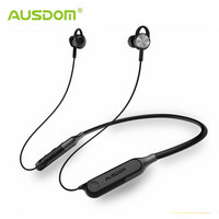 AUSDOM AH01 颈挂式降噪耳机 入耳式蓝牙耳机 高音质立体声降噪耳机 手机通话运动耳机 黑色