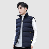 俞兆林马甲男加厚立领修身坎肩时尚潮流男士棉服马甲2019冬YMMJ1910285蓝色L