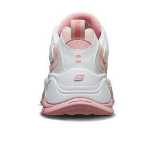 斯凯奇（Skechers）女款时尚经典熊猫系列复古厚底增高老爹运动休闲鞋88888367 白色/浅粉色 35