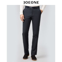 九牧王（JOEONE）男装 男裤仿毛西裤秋冬中年男士加绒保暖商务正装西裤 JA296011T灰色180/94B[96]