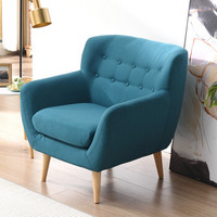 家逸布艺沙发 北欧客厅沙发组合套装简约现代小户型三人位沙发椅 单人沙发RF-SF063