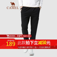 骆驼（CAMEL）男装 2019秋季新款潮流休闲裤男韩版小脚运动裤多口袋九分裤 D9P260376 黑色L