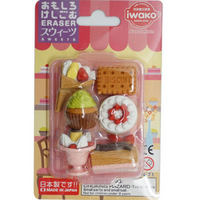 IWAKO 日本进口橡皮擦 儿童卡通可爱可拼装趣味橡皮创意文具拼接玩具西式点心卡装 ER-BRI017 甜点