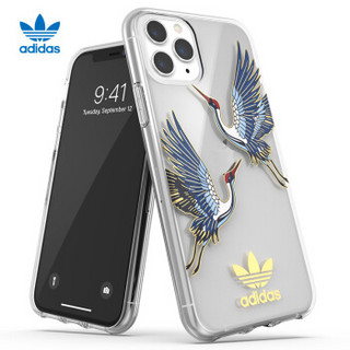 adidas（阿迪达斯）苹果新品iPhone11 Pro Max 6.5英寸 时尚防摔防滑手机壳保护套 纪念版-仙鹤透明