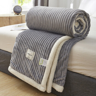 九洲鹿 牛奶绒毛毯 加厚法兰绒小毯子 珊瑚绒午睡空调毯毛巾被盖毯床单被子 150*200cm