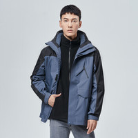 探路者(TOREAD)冲锋衣 19冬季新品男女款 三合一抗静电套绒保暖加厚防泼水外套 TAWJ91733 都市灰/黑色(男) M