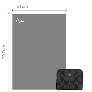 COACH 蔻驰 奢侈品 女士黑灰色PVC短款钱包钱夹 F78144 SVDK6