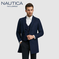 诺帝卡 NAUTICA 2019秋冬新款商务休闲纯色翻领毛呢外套NDY96500 藏蓝 52