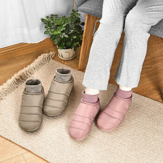 INTERIGHT 北欧防水棉鞋 简约舒适保暖包跟棉拖鞋女款 粉色37-38 IN1920