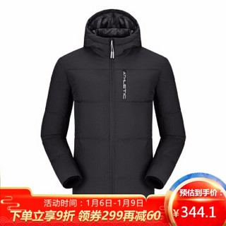 骆驼户外(CAMEL)户外羽绒服情侣 秋冬防风保暖休闲连帽鸭绒外套男 A9W2YN107 黑色 M