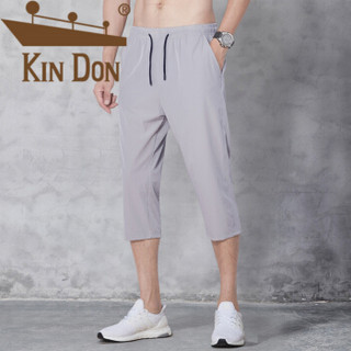 金盾（KIN DON）休闲裤 男2019夏季新款青年休闲百搭时尚透气纯色九分裤 516-1-A669 A799灰色 L