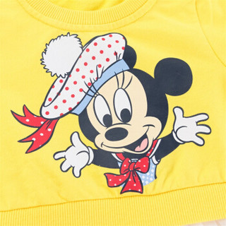 迪士尼(Disney)童装女童连衣裙2019春秋新款长袖裙子公主裙连身裙193Q689黄色24个月/身高90cm