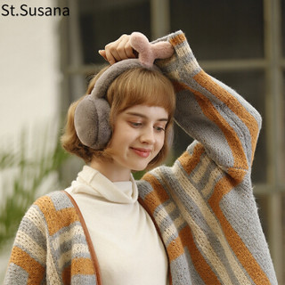 圣苏萨娜耳罩耳套女冬季保暖耳捂子学生时尚可爱耳朵套冬天护耳包耳暖SSN6803 灰色