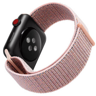 瓦力 苹果手表表带 iwatch表带 apple watch5/4/3/2/1代通用魔术贴尼龙回环表带-42/44mm粉砂