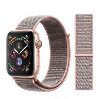 瓦力 苹果手表表带 iwatch表带 apple watch5/4/3/2/1代通用魔术贴尼龙回环表带-42/44mm粉砂