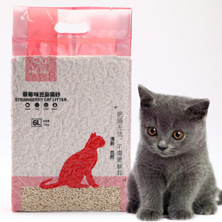 吉吉 Gigi 草莓味豆腐猫砂 无尘除味结团非膨润土豆腐猫砂6L