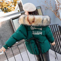 仙丫 2019冬季新款女装新品棉服女纯色连帽拉链加厚长袖短款修身口袋外套 yzYJZY865 绿色 XL