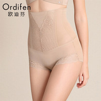 欧迪芬塑身内裤女19秋冬新品高腰收腹显瘦三角内裤调整型塑身美体蕾丝女士内裤XT9102 裸肤色 2XL
