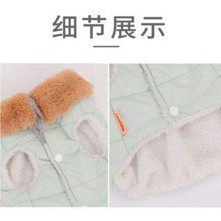 华元宠具（hoopet）猫咪衣服英短美短布偶小幼猫两脚装宠物棉服绿色XL