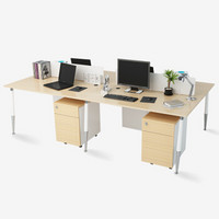 好事达易美职员办公桌 1.4米四人工位B款白色+浅木纹色BBM06