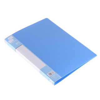 三木(SUNWOOD)效率王系列 A4单强力夹*4个斜内袋/文件夹/资料夹 蓝色 P65 适用于企业银行政府