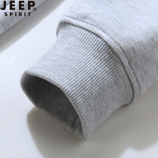 吉普 JEEP 卫衣2019秋季男新款连帽休闲舒适套头运动上衣 HD65004 灰色 3XL