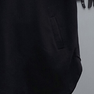 薇图（vitto）女装 2019秋冬连帽中长款孕妇套装上衣托腹裤两件套QDmw009VT 黑色上衣+黑色补丁托腹裤 XL