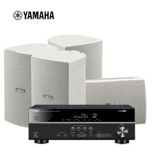 雅马哈（YAMAHA） NS-AW294（2对）+RX-V379 壁挂式家庭影院音箱会议室音响全天候系列 白色