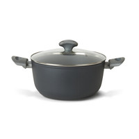 TVS意大利进口Mito系列双耳汤锅家用不粘锅炖锅加厚料理锅24cm带锅盖