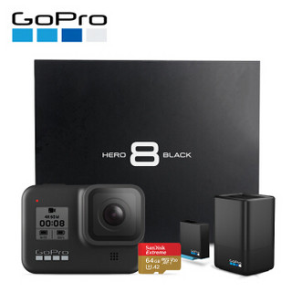 GoPro HERO8 Black运动相机 4K水下潜水vlog摄像机礼盒（内含双充+内存卡）