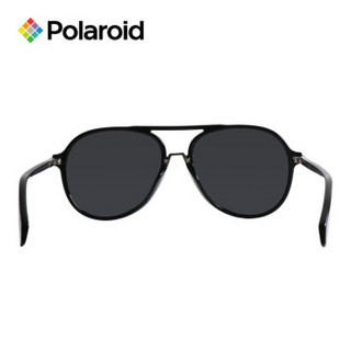 Polaroid 宝丽来 中性款黑色镜框黑色镜腿灰色镜片眼镜偏光太阳镜 PLD 2077/F/S 807EX 58MM