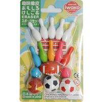 IWAKO 日本进口橡皮擦 儿童卡通可爱可拼装趣味橡皮创意文具拼接玩具西式点心卡装 ER-BRI028 运动