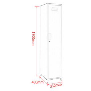 中伟更衣柜单门柜钢制铁皮柜员工柜浴室柜换衣柜宿舍存包柜可定制黄色