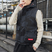 鳄鱼恤（CROCODILE）马甲 男士2019秋冬时尚潮流休闲百搭青春流行马甲 QT2026-G39073 黑色 3XL