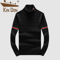 金盾（KIN DON）羊毛衫 男2019冬季新款休闲百搭高领加厚保暖修身打底衫 D251-8826 黑色 3XL