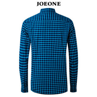 九牧王（JOEONE）男装2019年春季新品商务格子衬衫休闲长袖衬衫男衬衣180/100A[52]绿蓝格JC391404T